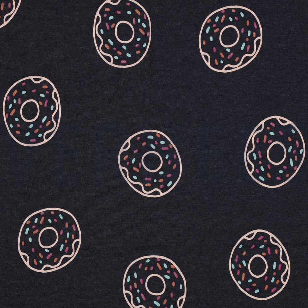 JERSEY MELANGE GLITTER DONUTS INDIGO GEMÊLEERD