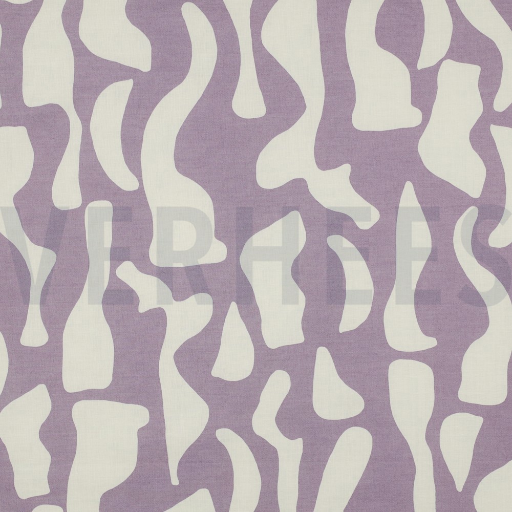 KATOEN VOILE ABSTRACT MAUVE