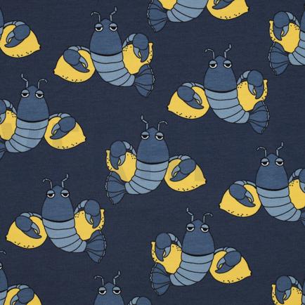 FRENCH TERRY COOLE LOBSTERS BLAUW (hover)