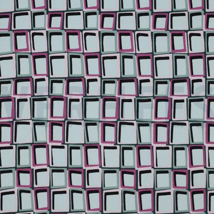 VISCOSE RADIANCE ABSTRACT DONKERGROEN/MINT (hover)