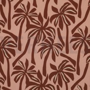 VISCOSE RADIANCE PALMTREES PEACH (thumbnail)