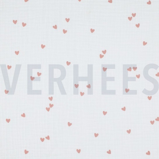 MUSSELIN KLEINE HERZEN WEISS #7