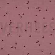 DOUBLE GAUZE SMALL HEARTS LIGHT LILAC (thumbnail)