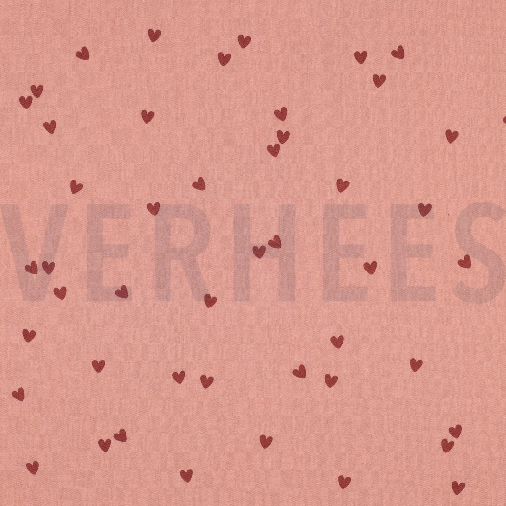 DOUBLE GAUZE SMALL HEARTS BLUSH