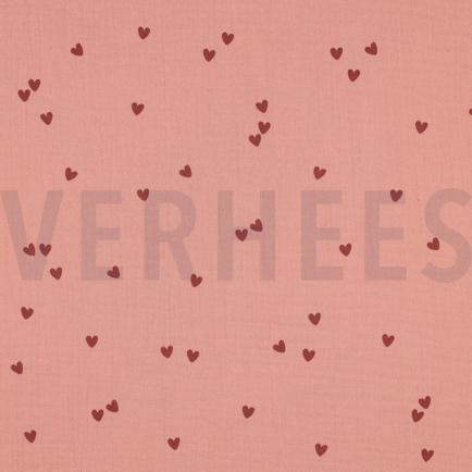 DOUBLE GAUZE KLEINE HARTEN BLUSH (hover)