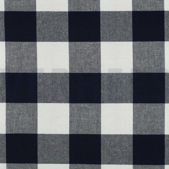 COTTON YARN DYED STRIPES & CHECKS NAVY #7