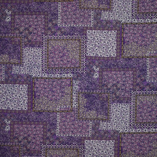 VISCOSE RADIANCE DIGITAL PATCHWORK PURPLE #7