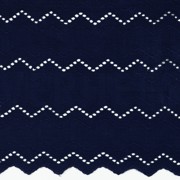 DOUBLE GAUZE TWO-SIDE BORDER NAVY (thumbnail)