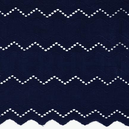 MUSSELIN ZWEISEITIGER RAND MARINEBLAU (hover)
