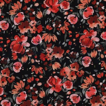 VISCOSE LUREX DIGITAAL BLOEMEN ZWART (hover)