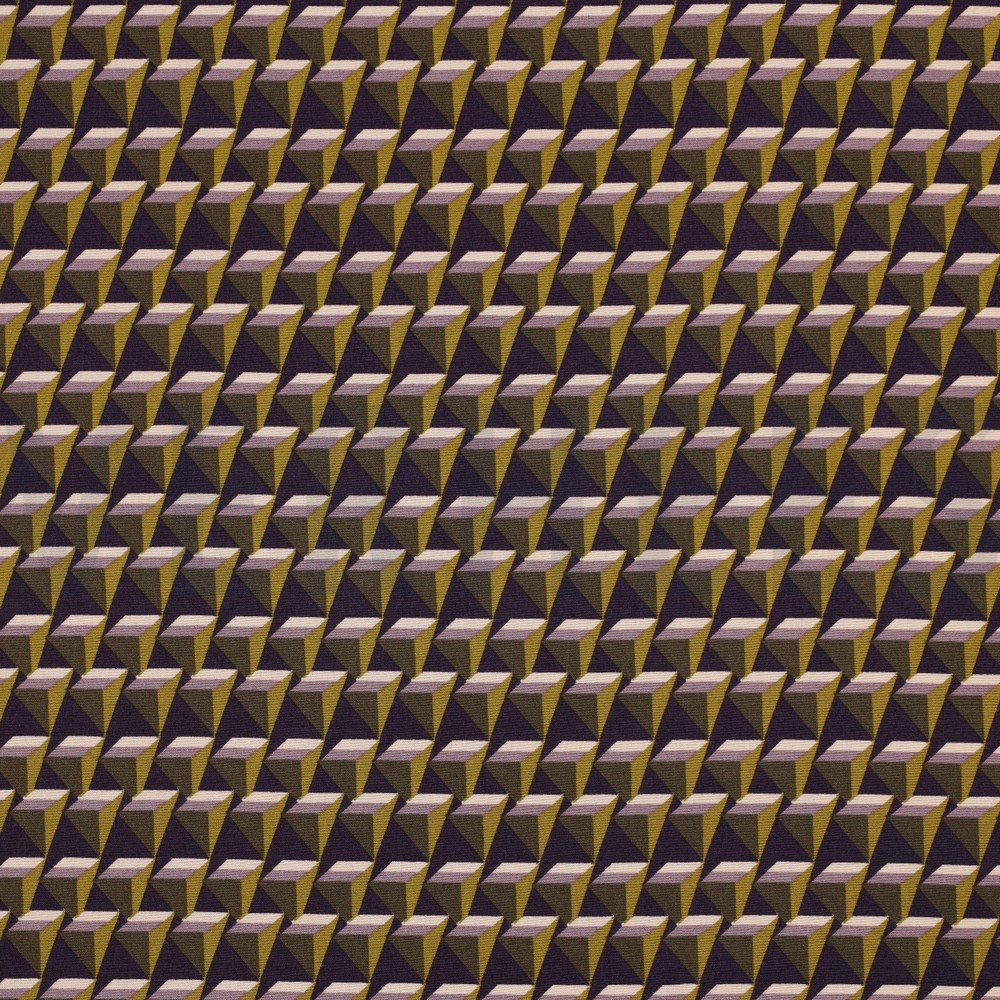 VISCOSE POPLIN STRETCH GEOMETRISCH DONKERPAARS