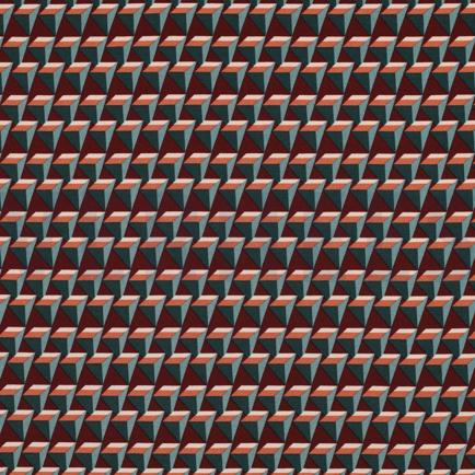 VISCOSE POPLIN STRETCH GEOMETRISCH BORDEAUXROOD (hover)