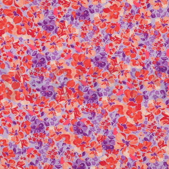 JERSEY DIGITAL FLOWERS LILAC #7