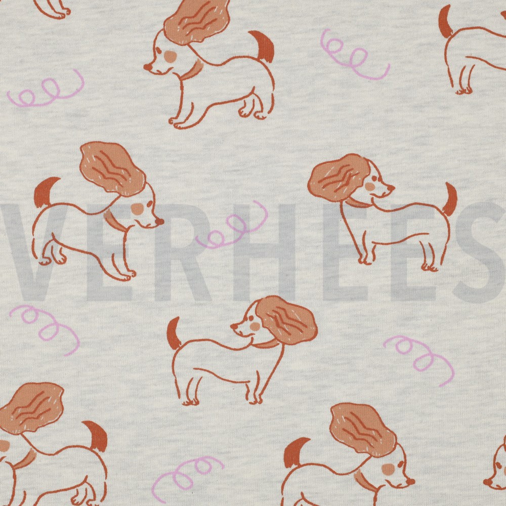 SWEAT MELANGE HUNDE ECRU MELIERT