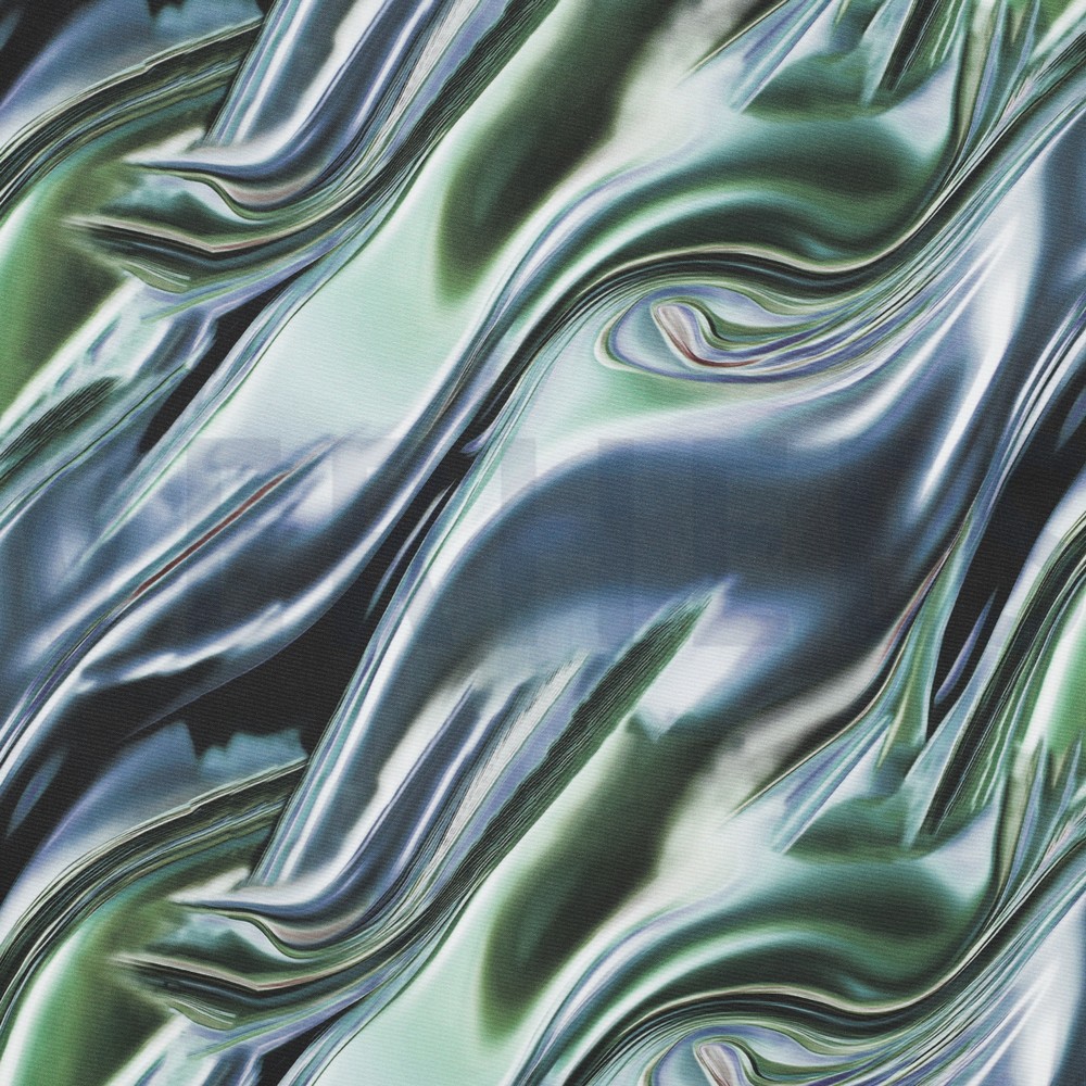 SOFTSHELL DIGITAAL VLOEIBAAR METAAL JEANS / GROEN