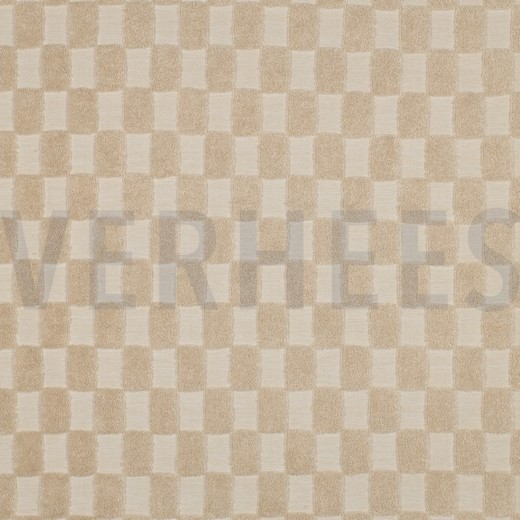 BAUMWOLLE FROTTEE GESTRICKT KAROS SAND