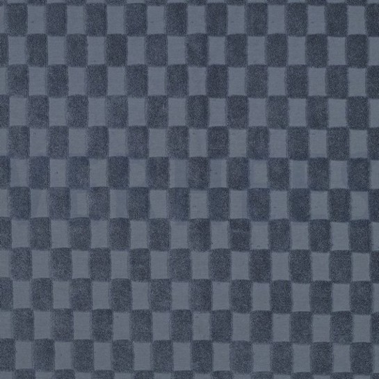 BAUMWOLLE FROTTEE GESTRICKT KAROS BLAU #7