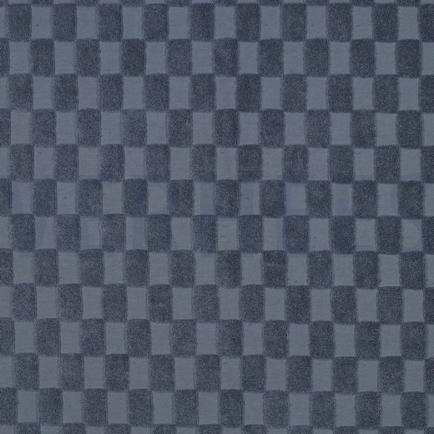 BAUMWOLLE FROTTEE GESTRICKT KAROS BLAU (hover)