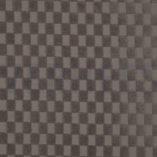 BAUMWOLLE FROTTEE GESTRICKT KAROS TAUPE #7