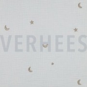 DOUBLE GAUZE EMBROIDERY STERREN GEBROKEN WIT (thumbnail)