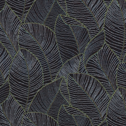 GOBELIN BLÄTTER DUNKELBLAU (hover)