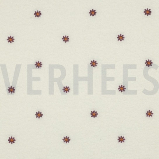 TEDDYSTOFF STICKEREI BLUMEN ECRU #7