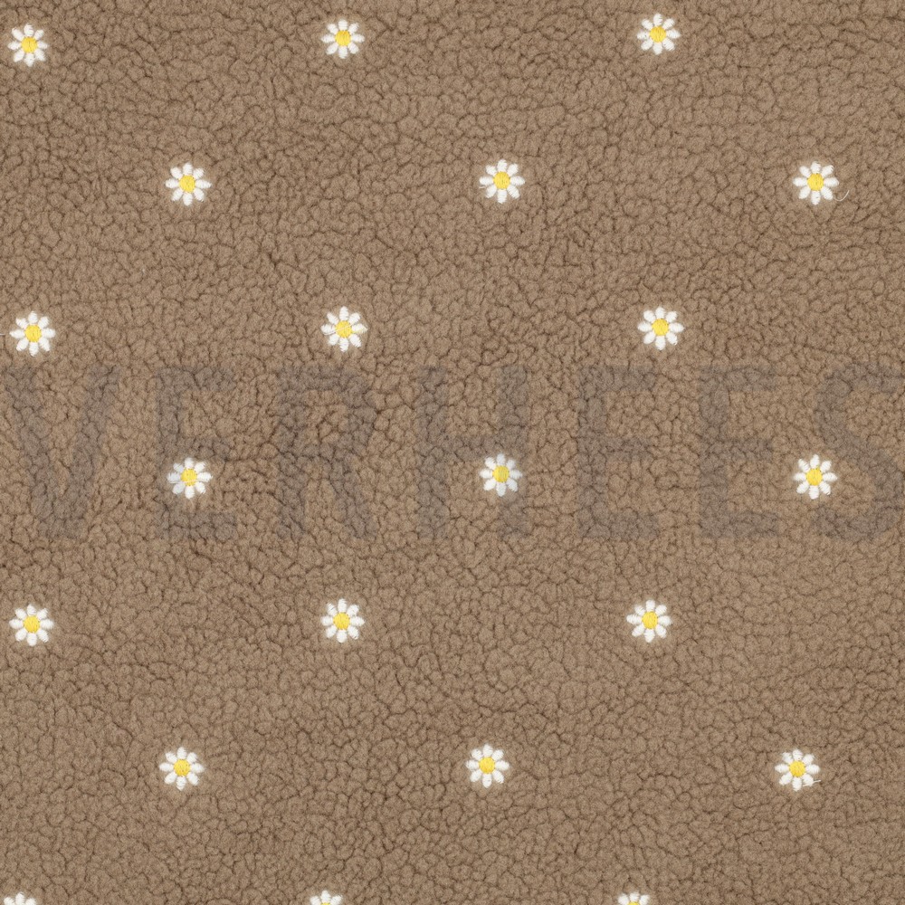 TEDDY EMBROIDERY FLOWERS TAUPE