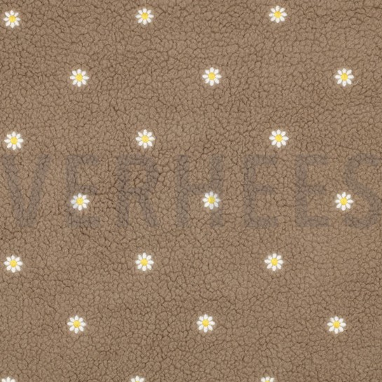 TEDDY EMBROIDERY FLOWERS TAUPE #7