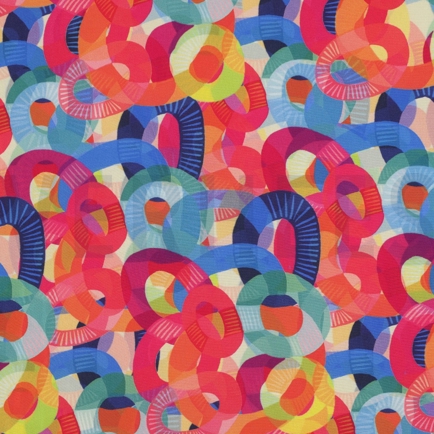 VISCOSE RADIANCE DIGITAAL GEOMETRISCH ROZE (hover)