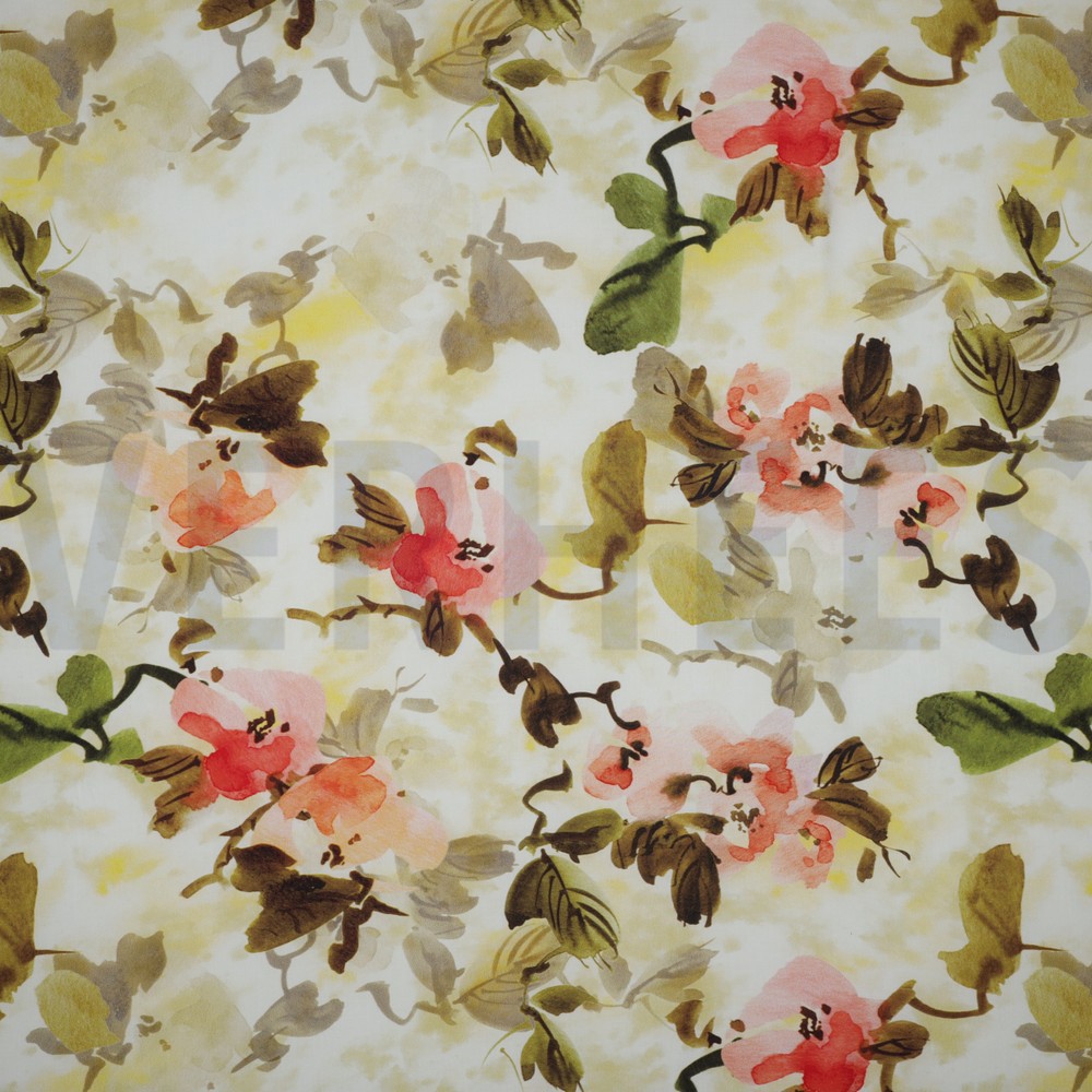 VISCOSE RADIANCE DIGITAL FLOWERS GREEN