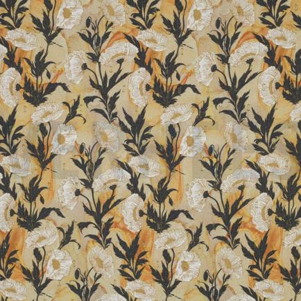 VISCOSE LUREX DIGITAL FLEURS OCRE (hover)