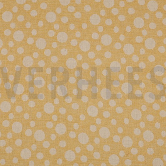 DOUBLE GAUZE JACQUARD DOTS DARK YELLOW #7