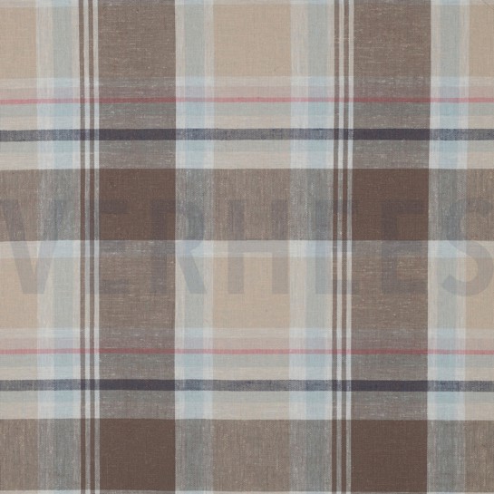 LEINEN VISKOSE GARNGEFÄRBTE KAROS TAUPE #7