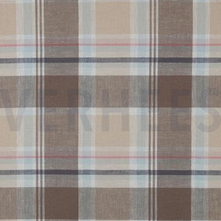 LIN VISCOSE TEINT ET FIL CARREAUX TAUPE (hover)