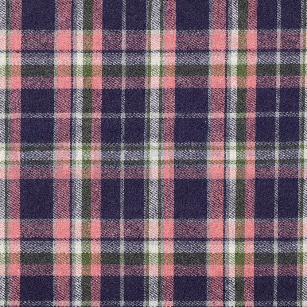 GEBORSTELDE MANTELSTOF GARENGEVERFD RUITEN LAVENDEL