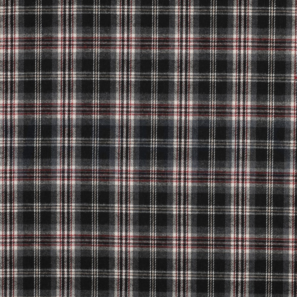 BRUSHED YARN DYED CHECKS BLACK