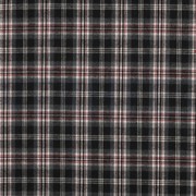 GEBÜRSTETER MANTELSTOFF GARNGEFÄRBT KAROS SCHWARZ (thumbnail)