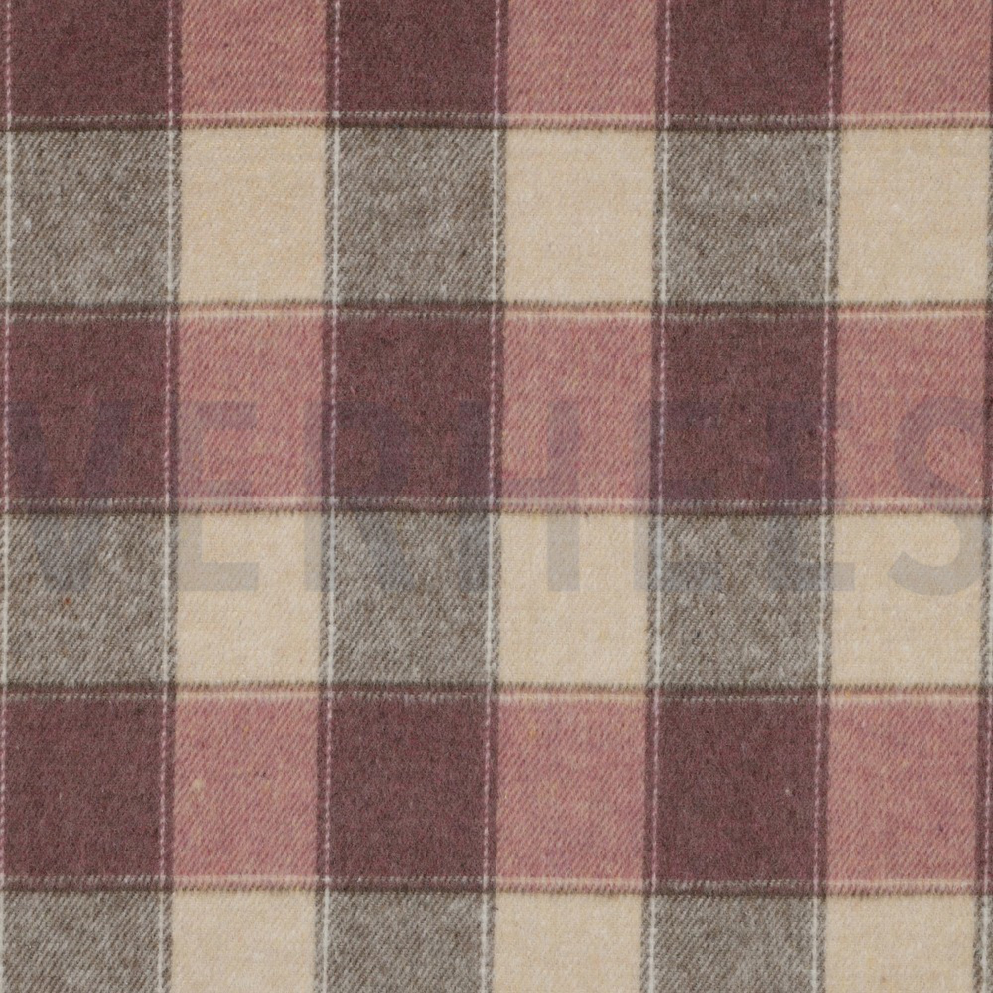 GEBÜRSTETER MANTELSTOFF GARNGEFÄRBT KAROS BLUSH (high resolution)
