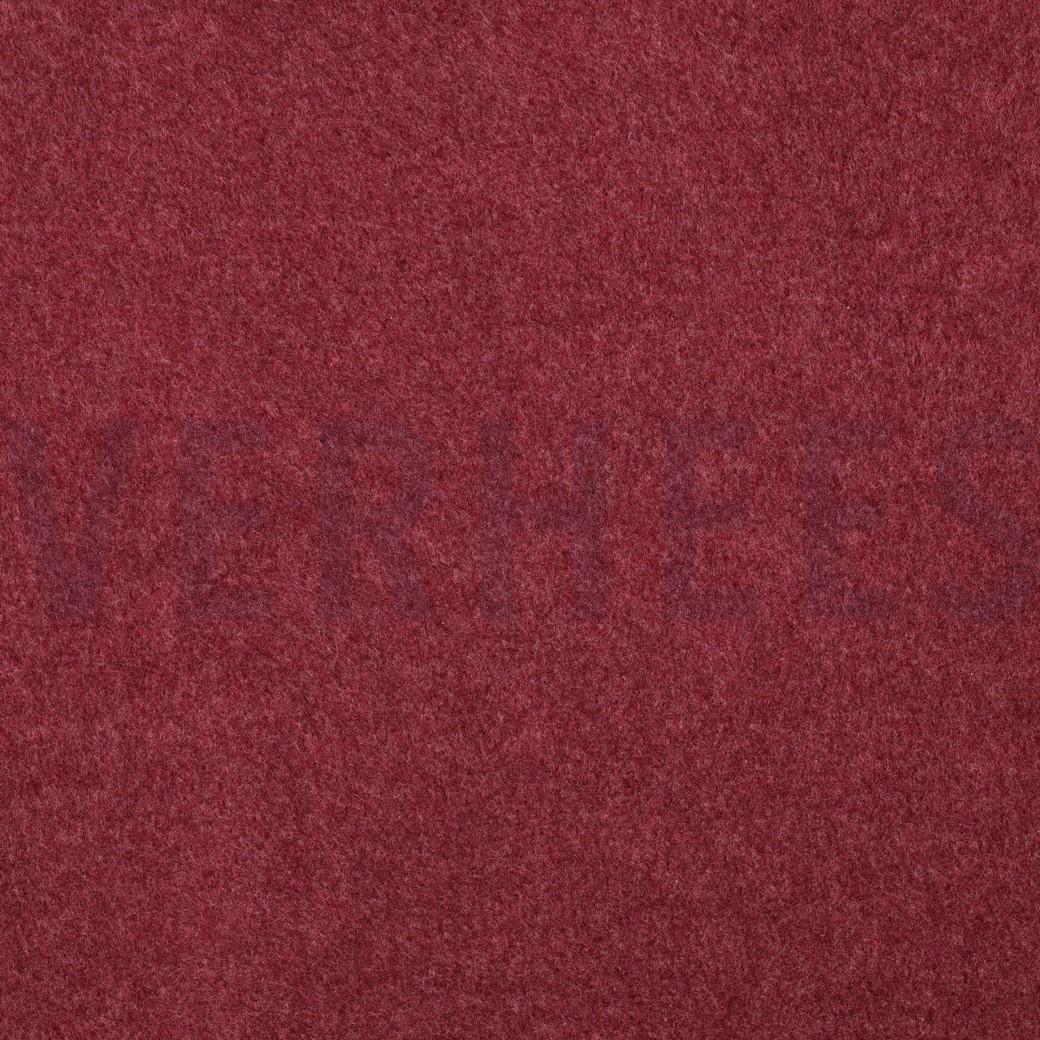BAUMWOLLE FLEECE GOTS BURGUNDERROT MELIERT