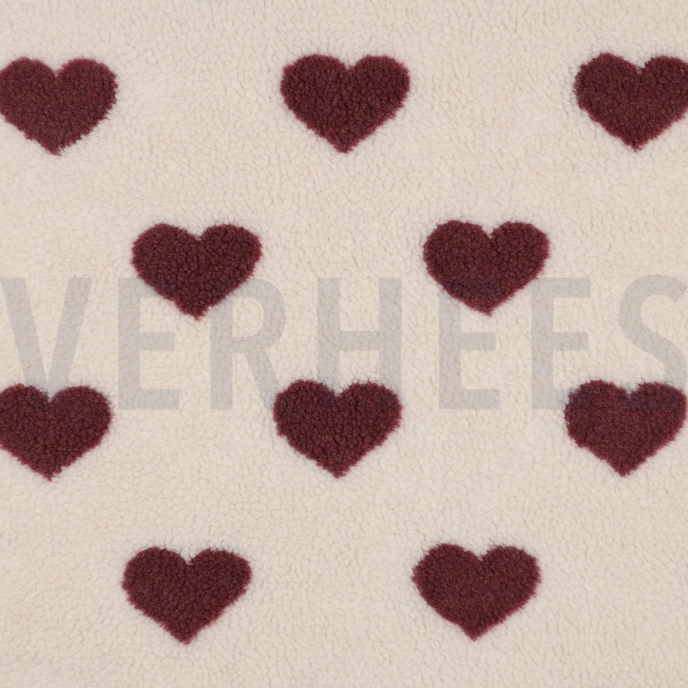 TEDDY JACQUARD HEARTS ROUGE