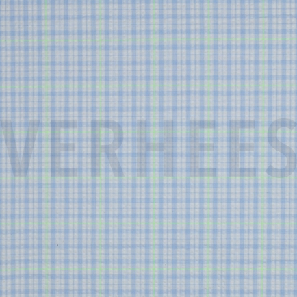 KATOEN SEERSUCKER NEON RUITEN LICHTBLAUW (hover)