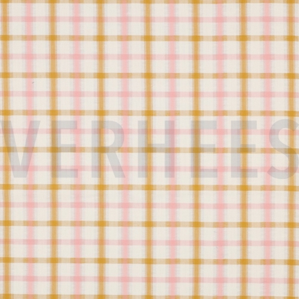 KATOEN SEERSUCKER GARENGEVERFD RUITEN ECRU (hover)