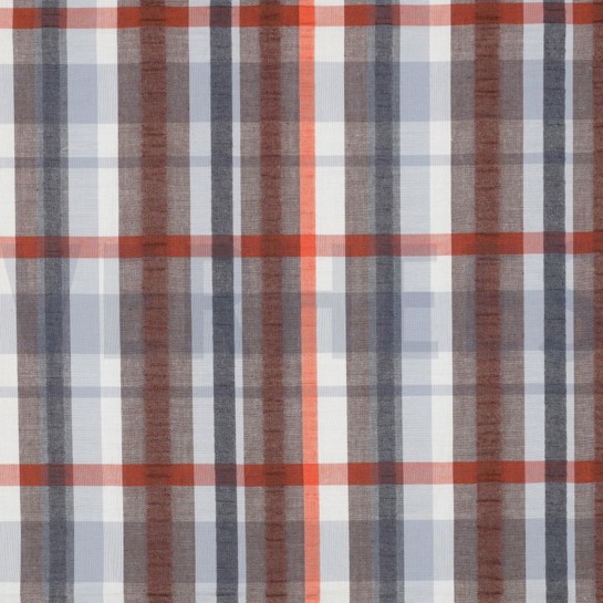 COTTON SEERSUCKER YARN DYED CHECKS BLUE #7