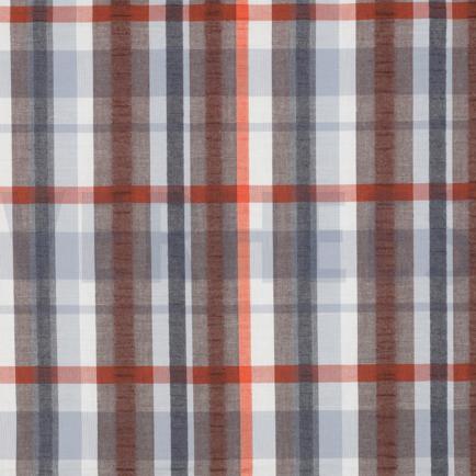 COTTON SEERSUCKER YARN DYED CHECKS BLUE (hover)