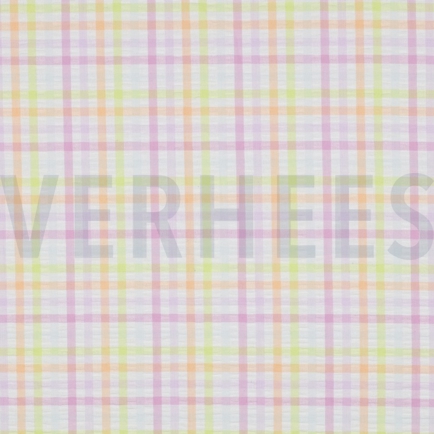 KATOEN SEERSUCKER GARENGEVERFD RUITEN MULTI (hover)