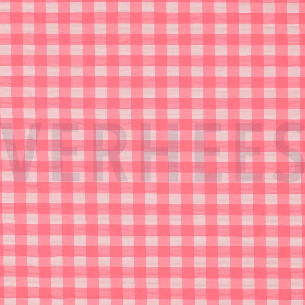 COTTON YARN DYED NEON CHECKS PINK