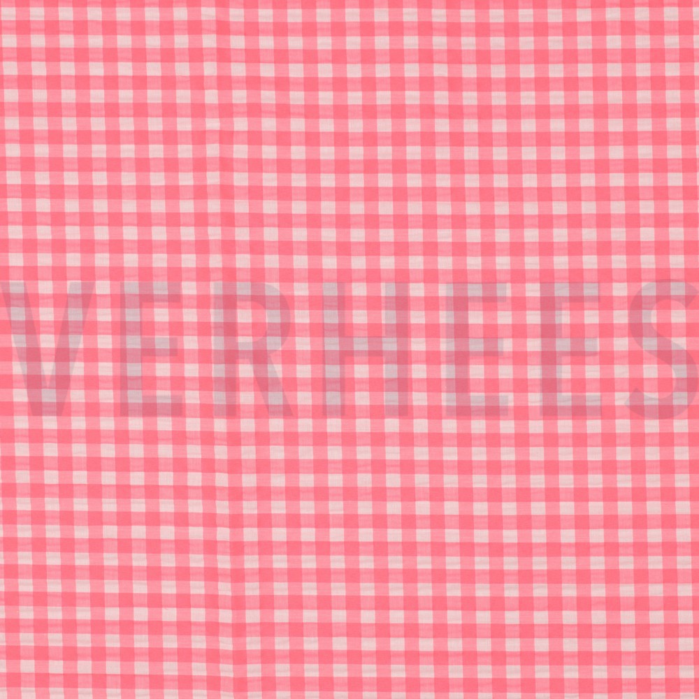 COTTON YARN DYED NEON CHECKS PINK