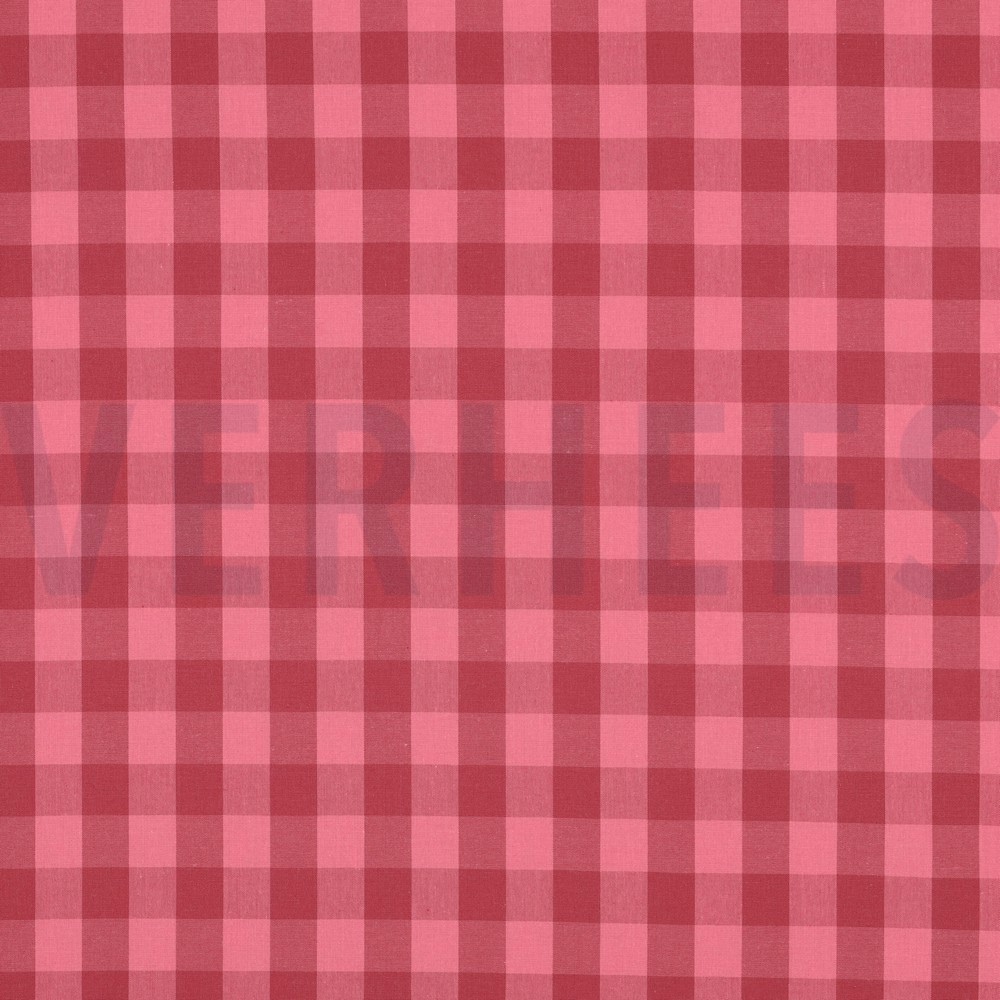 BAUMWOLLE GARNGEFÄRBT KAROS MAUVE / BORDEAUX