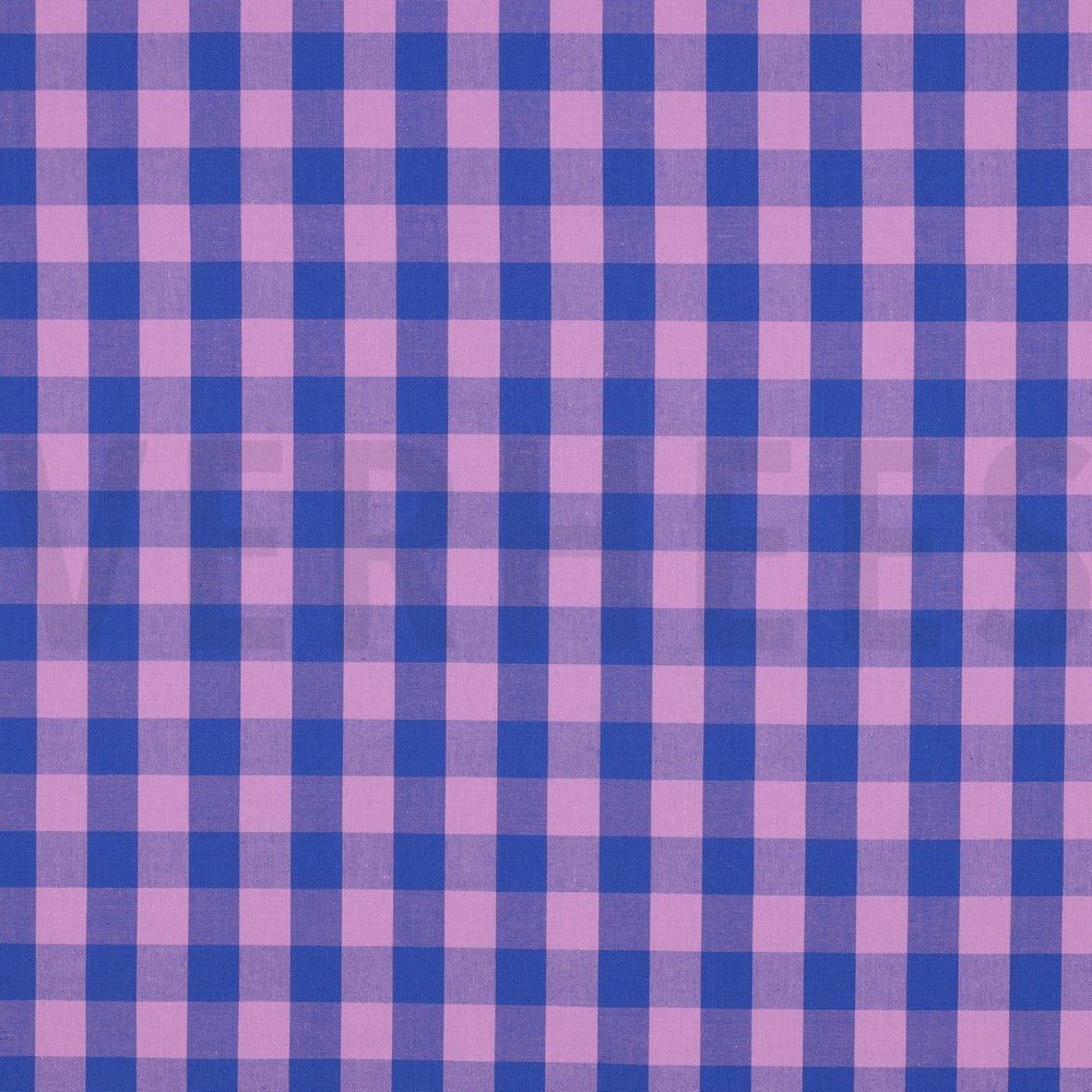 BAUMWOLLE GARNGEFÄRBT KAROS LAVENDEL / BLAU