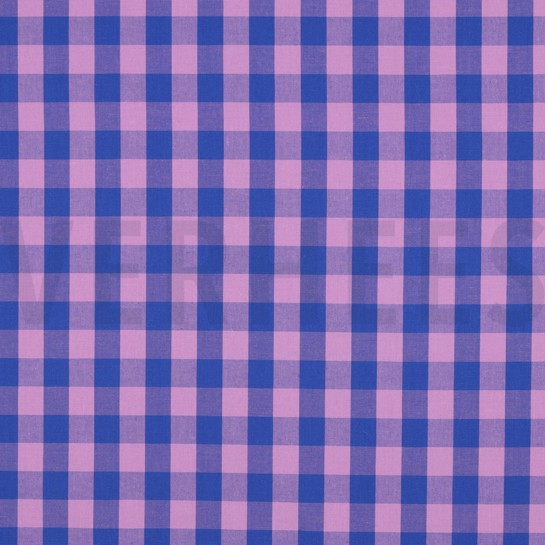 KATOEN GARENGEVERFD RUITEN LAVENDEL/BLAUW #7